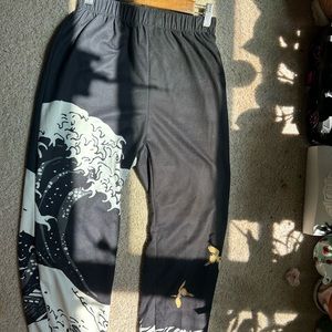 Great wave design graphic y2k anime sweatpants